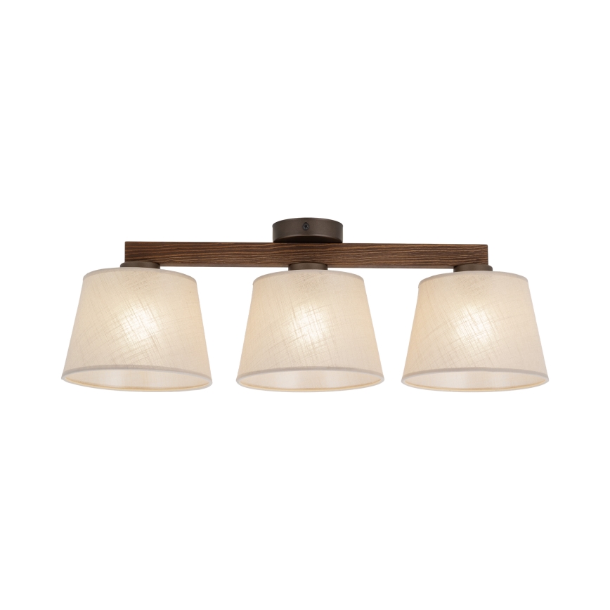 Brilagi - Ytmonterad taklampa LATTE 3xE27/60W/230V furu/beige