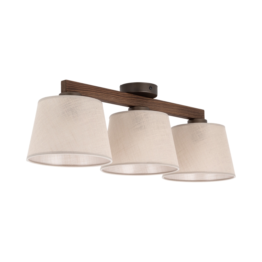 Brilagi - Ytmonterad taklampa LATTE 3xE27/60W/230V furu/beige