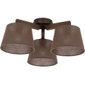 Brilagi - Ytmonterad taklampa LATTE 3xE27/60W/230V furu/brun
