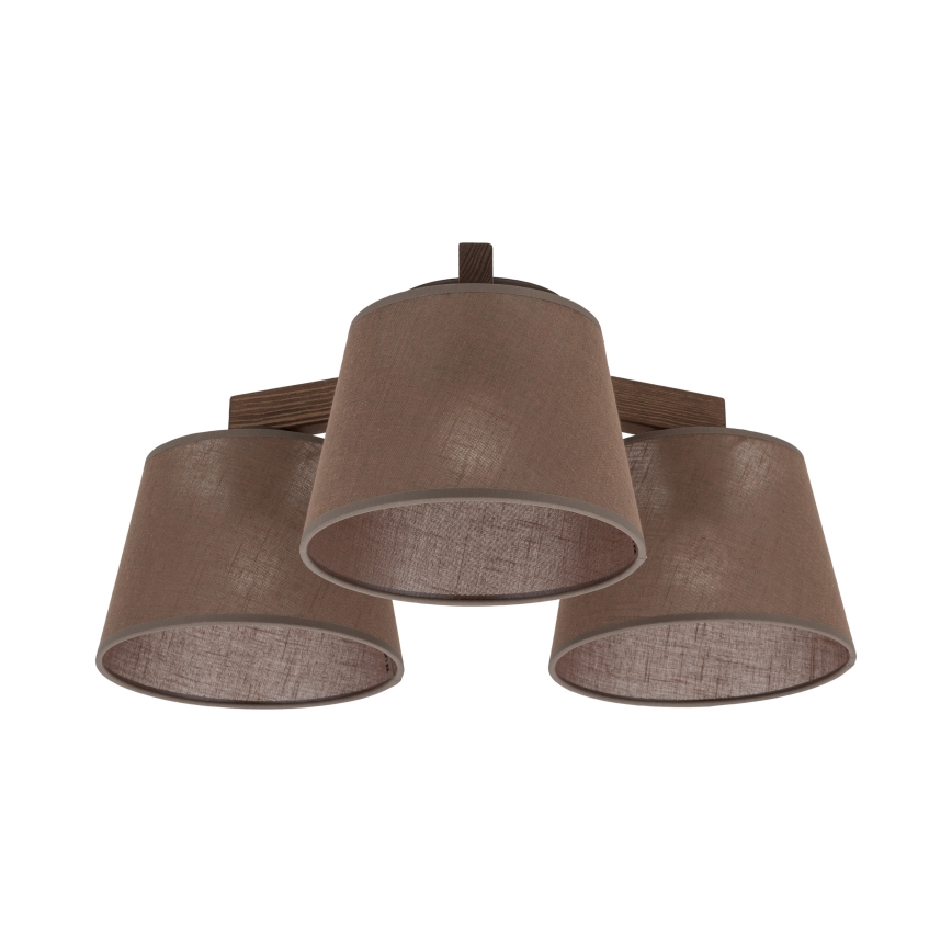 Brilagi - Ytmonterad taklampa LATTE 3xE27/60W/230V furu/brun