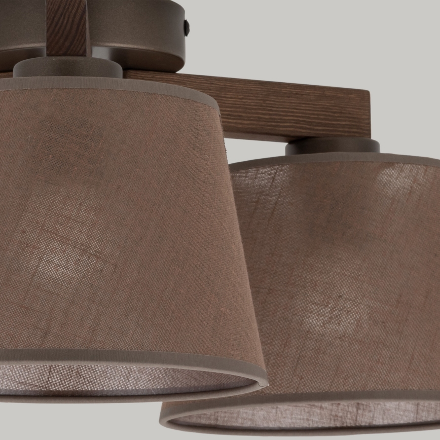 Brilagi - Ytmonterad taklampa LATTE 3xE27/60W/230V furu/brun