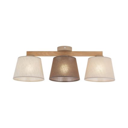 Brilagi - Ytmonterad taklampa LATTE 3xE27/60W/230V furu/mix