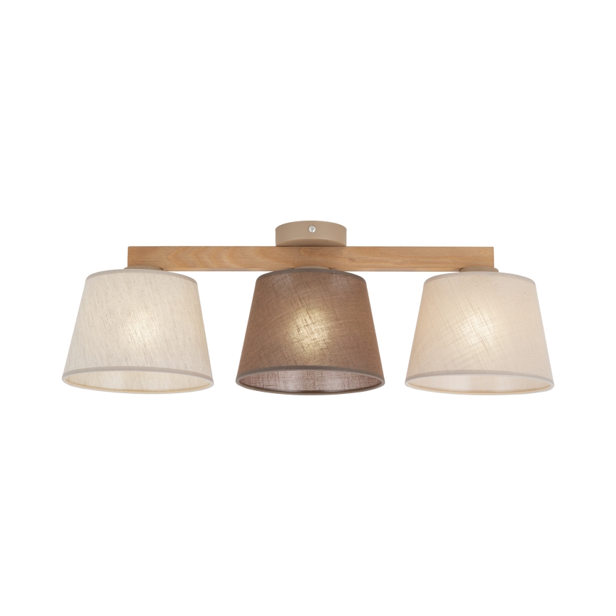 Brilagi - Ytmonterad taklampa LATTE 3xE27/60W/230V furu/mix