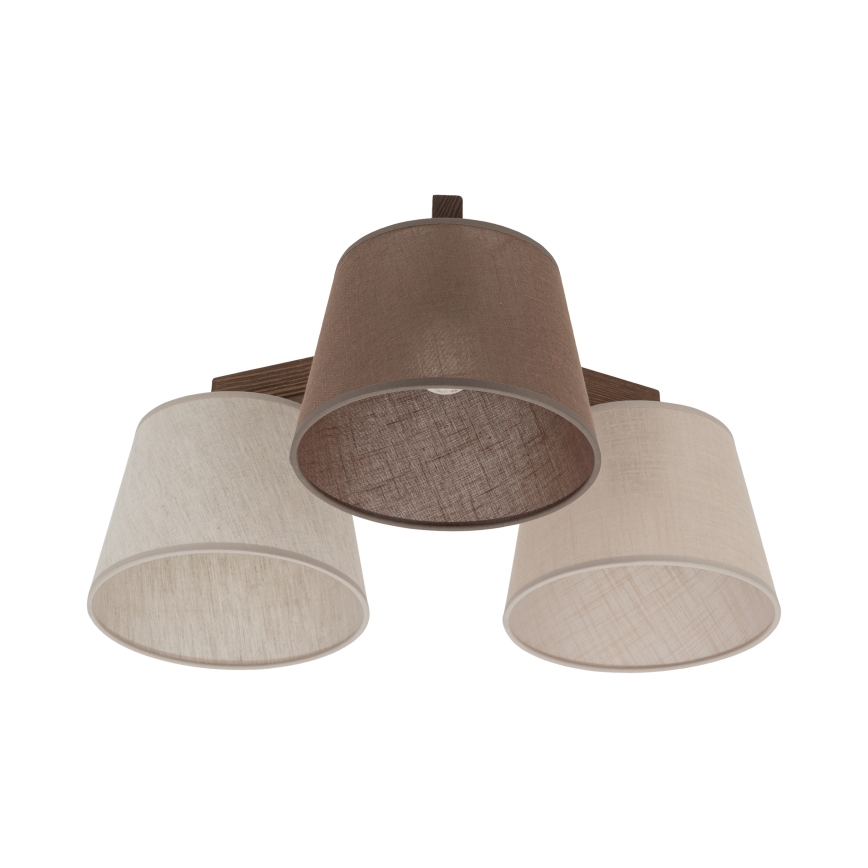 Brilagi - Ytmonterad taklampa LATTE 3xE27/60W/230V furu/mix