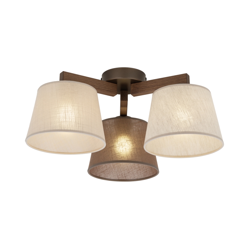 Brilagi - Ytmonterad taklampa LATTE 3xE27/60W/230V furu/mix