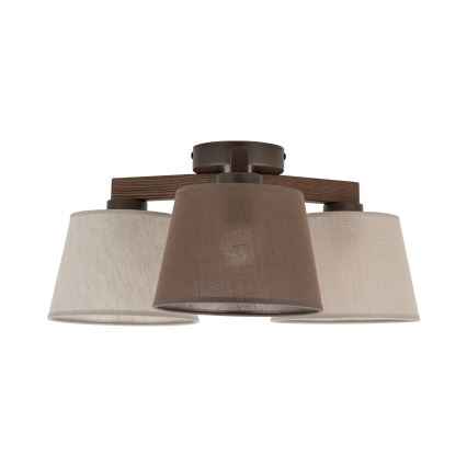 Brilagi - Ytmonterad taklampa LATTE 3xE27/60W/230V furu/mix
