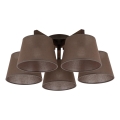Brilagi - Ytmonterad taklampa LATTE 5xE27/60W/230V furu/brun