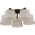 Brilagi - Ytmonterad taklampa LATTE 5xE27/60W/230V furu/krämvit