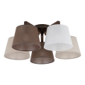 Brilagi - Ytmonterad taklampa LATTE 5xE27/60W/230V furu/mix