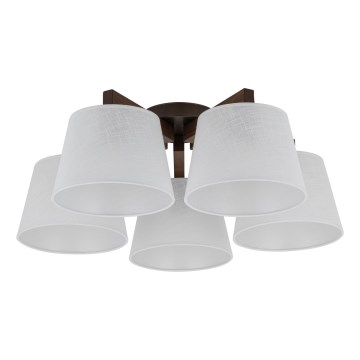 Brilagi - Ytmonterad taklampa LATTE 5xE27/60W/230V furu/vit