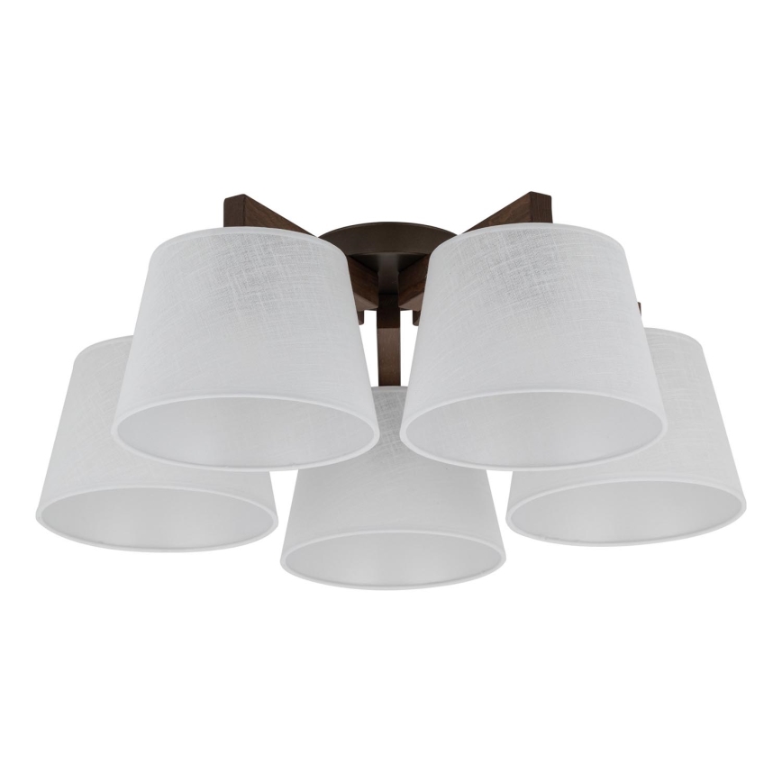 Brilagi - Ytmonterad taklampa LATTE 5xE27/60W/230V furu/vit