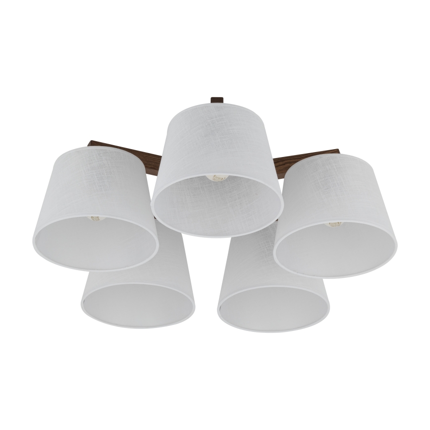 Brilagi - Ytmonterad taklampa LATTE 5xE27/60W/230V furu/vit