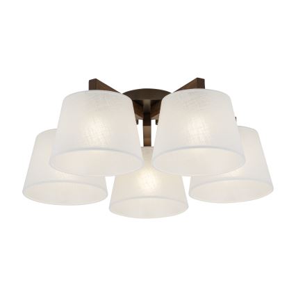 Brilagi - Ytmonterad taklampa LATTE 5xE27/60W/230V furu/vit