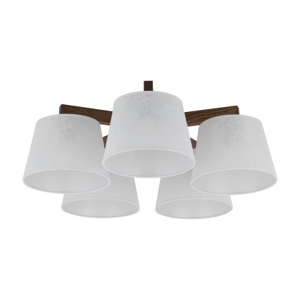 Brilagi - Ytmonterad taklampa LATTE 5xE27/60W/230V furu/vit