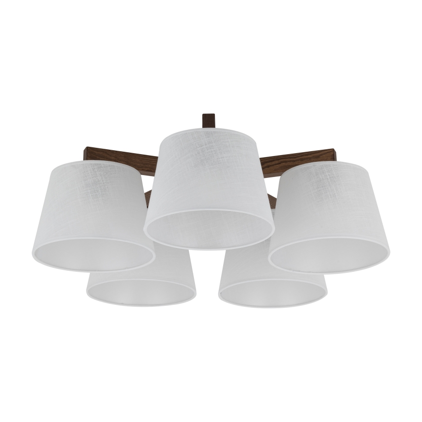 Brilagi - Ytmonterad taklampa LATTE 5xE27/60W/230V furu/vit