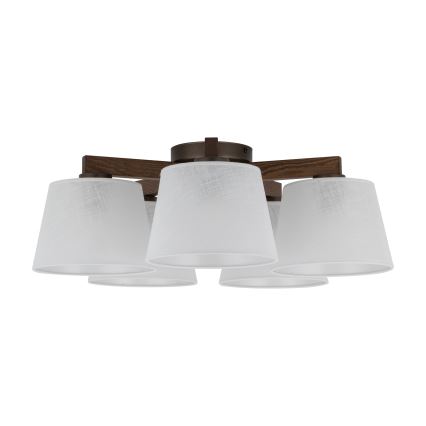Brilagi - Ytmonterad taklampa LATTE 5xE27/60W/230V furu/vit