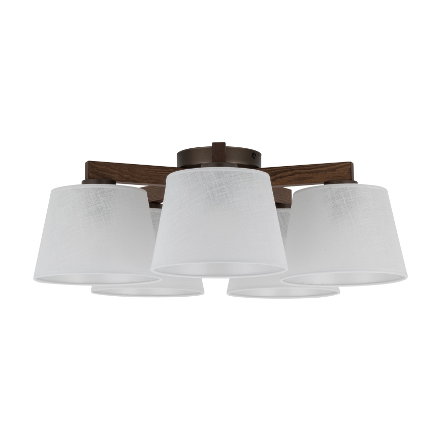 Brilagi - Ytmonterad taklampa LATTE 5xE27/60W/230V furu/vit