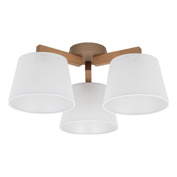 Brilagi - Ytmonterad taklampa LATTE SABIA 3xE27/15W/230V furu/vit