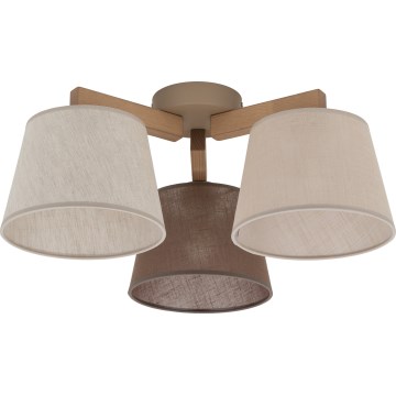 Brilagi - Ytmonterad taklampa LATTE SABIA 3xE27/60W/230V furu/mix