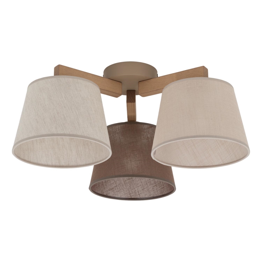 Brilagi - Ytmonterad taklampa LATTE SABIA 3xE27/60W/230V furu/mix