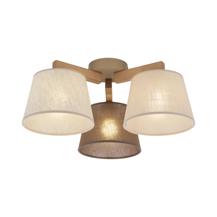 Brilagi - Ytmonterad taklampa LATTE SABIA 3xE27/60W/230V furu/mix