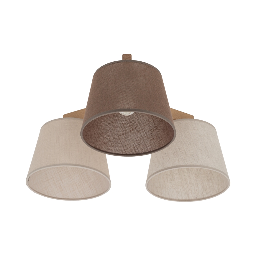 Brilagi - Ytmonterad taklampa LATTE SABIA 3xE27/60W/230V furu/mix