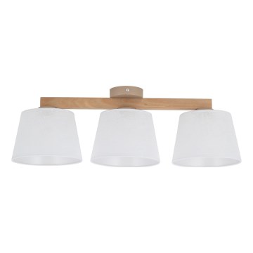 Brilagi - Ytmonterad taklampa LATTE SABIA 3xE27/60W/230V furu/vit
