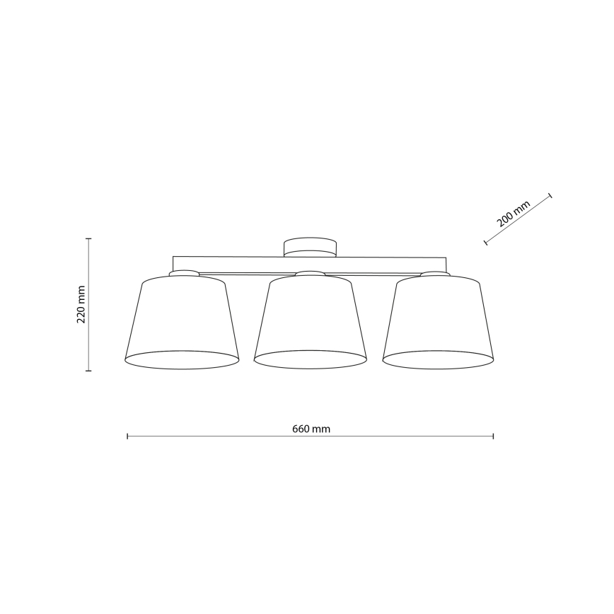 Brilagi - Ytmonterad taklampa LATTE SABIA 3xE27/60W/230V furu/vit