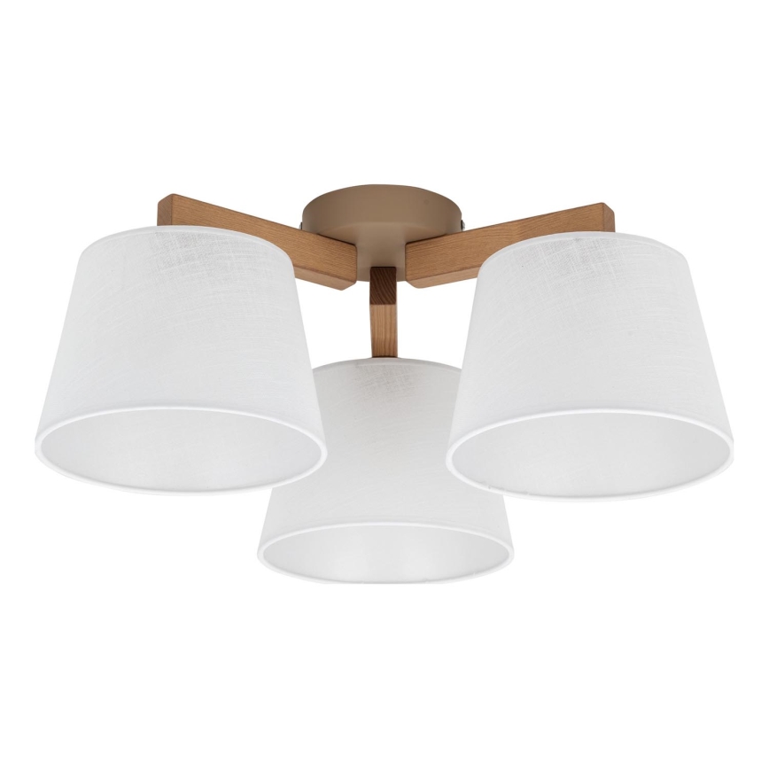 Brilagi - Ytmonterad taklampa LATTE SABIA 3xE27/60W/230V furu/vit