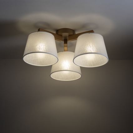 Brilagi - Ytmonterad taklampa LATTE SABIA 3xE27/60W/230V furu/vit