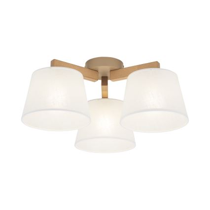 Brilagi - Ytmonterad taklampa LATTE SABIA 3xE27/60W/230V furu/vit