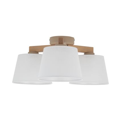Brilagi - Ytmonterad taklampa LATTE SABIA 3xE27/60W/230V furu/vit