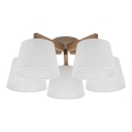Brilagi - Ytmonterad taklampa LATTE SABIA 5xE27/60W/230V furu/vit