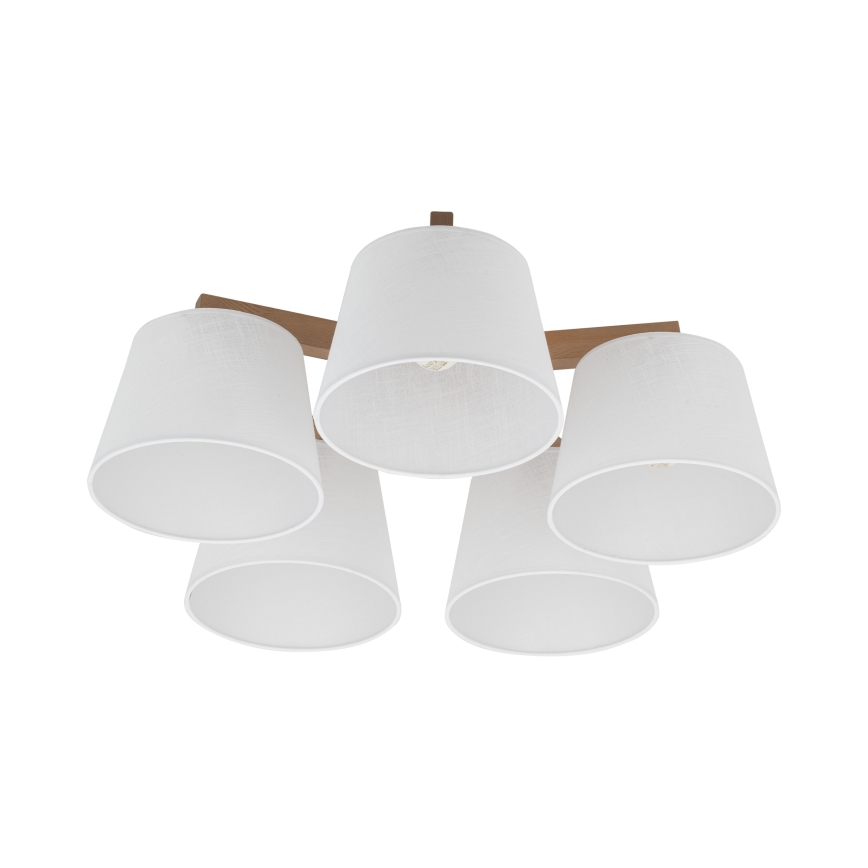 Brilagi - Ytmonterad taklampa LATTE SABIA 5xE27/60W/230V furu/vit