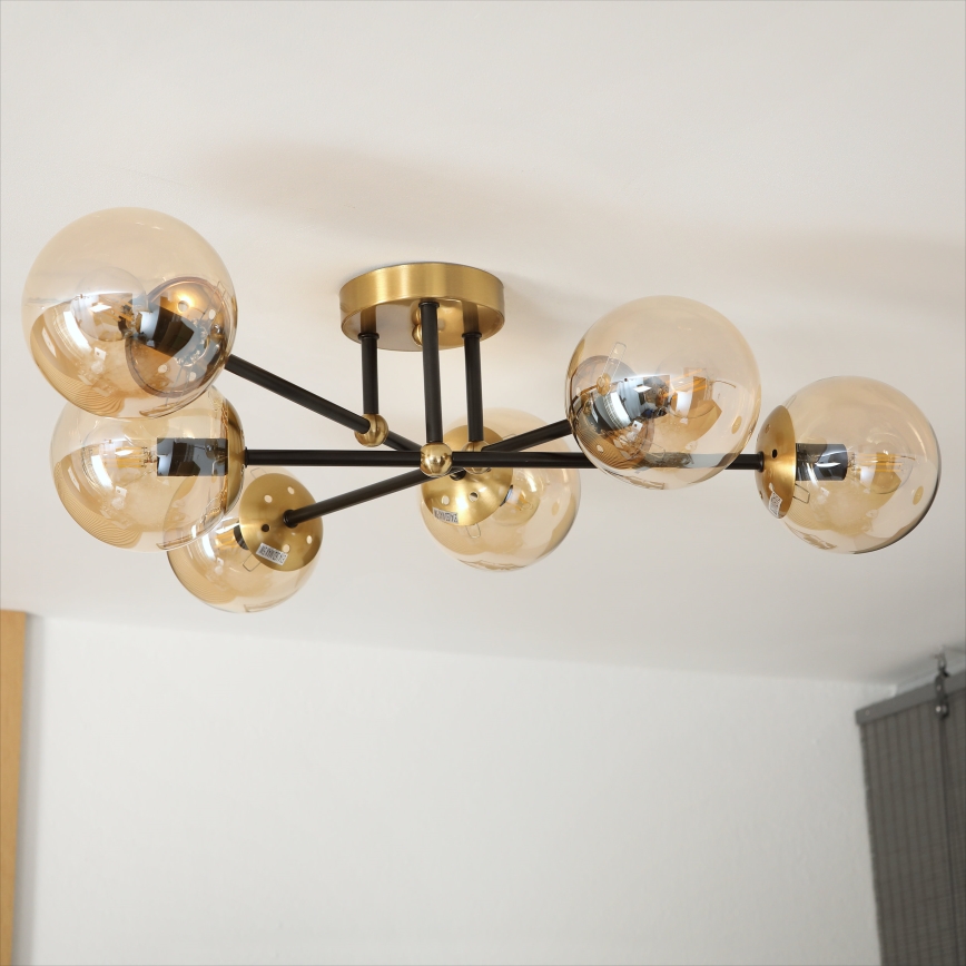 Brilagi - Ytmonterad taklampa MALIVA 6xE14/15W/230V, guld