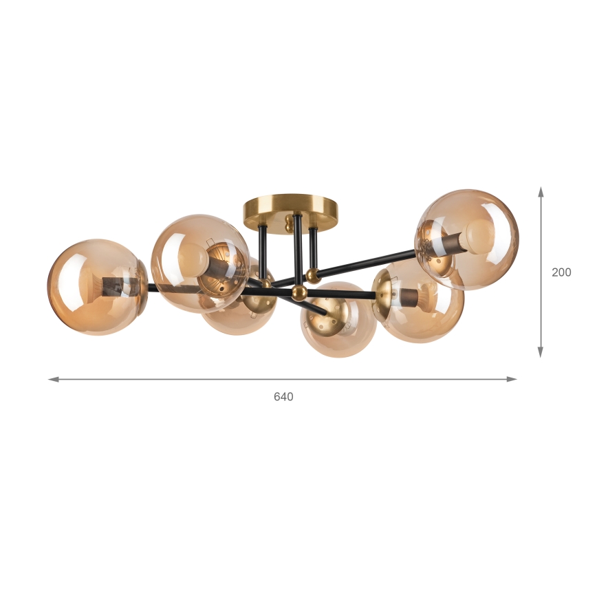 Brilagi - Ytmonterad taklampa MALIVA 6xE14/15W/230V, guld