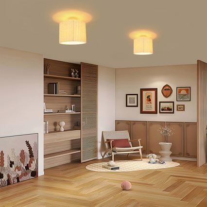 Brilagi - Ytmonterad taklampa NORDIC WAVE 1xE27/15W/230V Ø 32 cm linne/vit