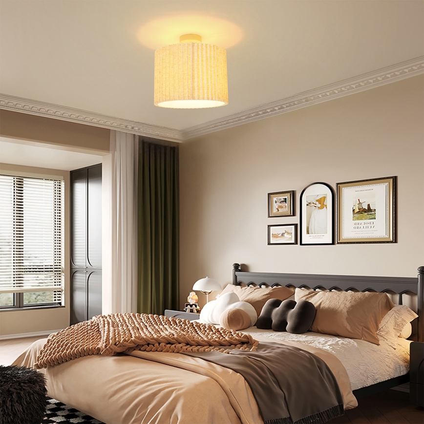 Brilagi - Ytmonterad taklampa NORDIC WAVE 1xE27/15W/230V Ø 32 cm linne/vit