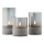 Brilliant - 3-pack LED-ljus BOUGIE LED/2xAA IP44, grå/rökfärgade