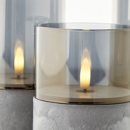 Brilliant - 3-pack LED-ljus BOUGIE LED/2xAA IP44, grå/rökfärgade
