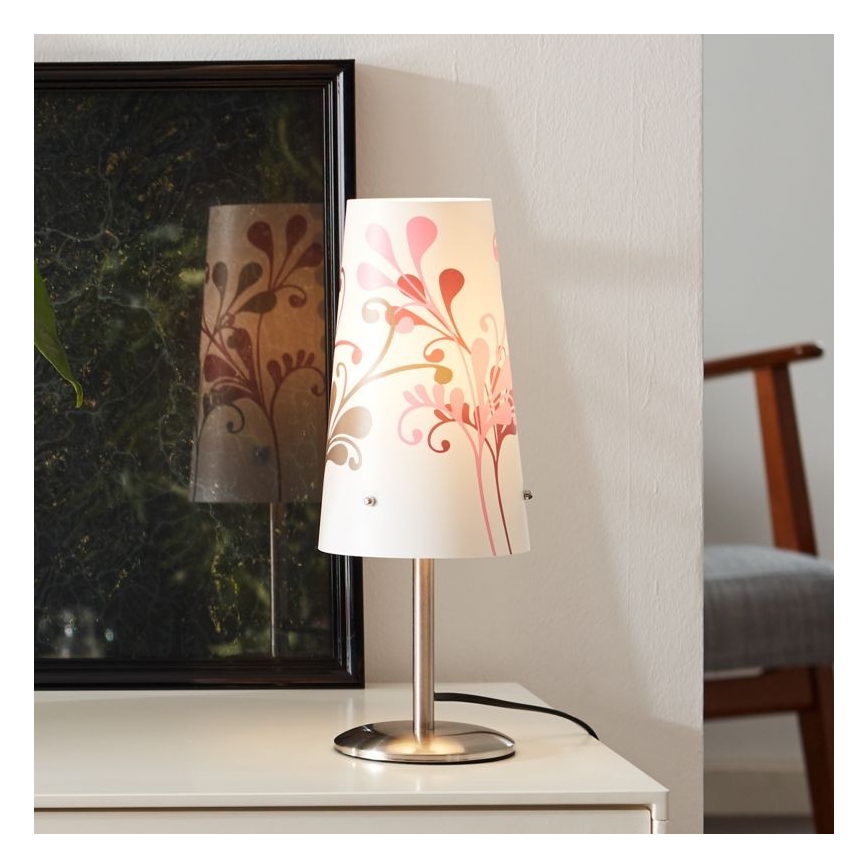 Brilliant - Bordslampa ISI 1xE14/40W/230V vit/rosa/skinande krom