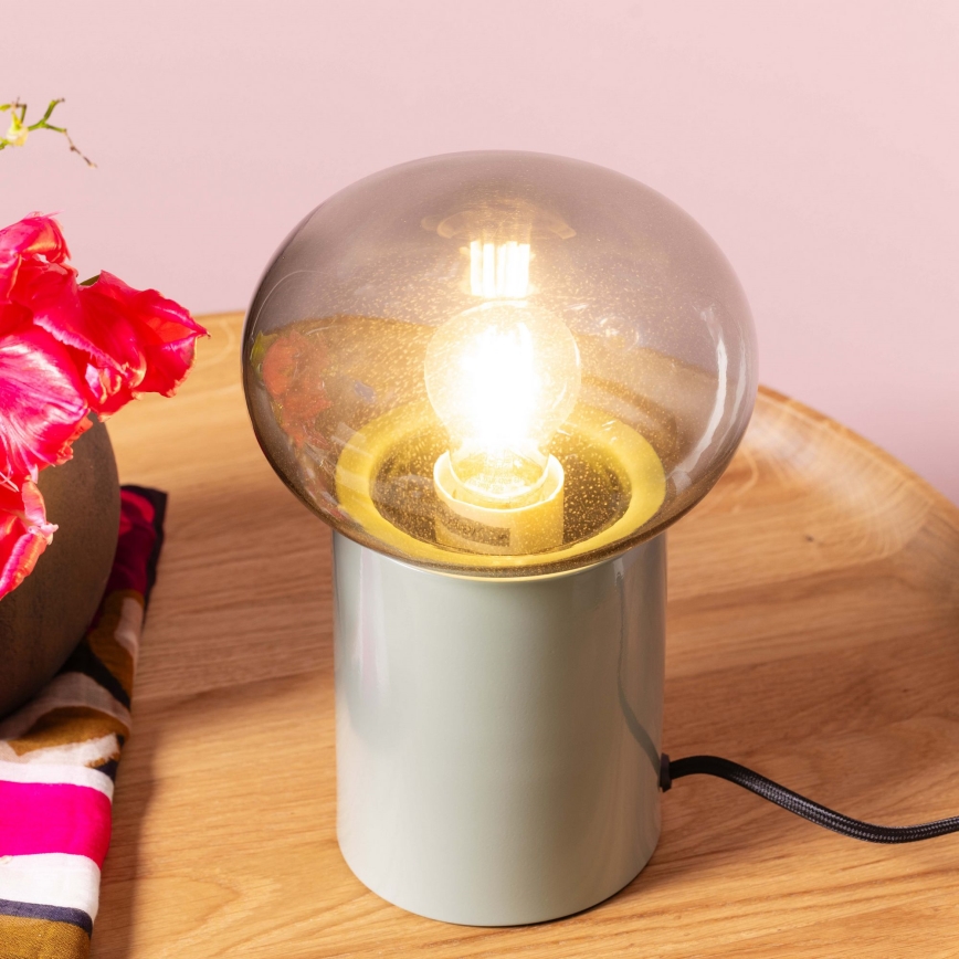 Brilliant - Bordslampa KNUT 1xE27/25W/230V grön/genomskinlig