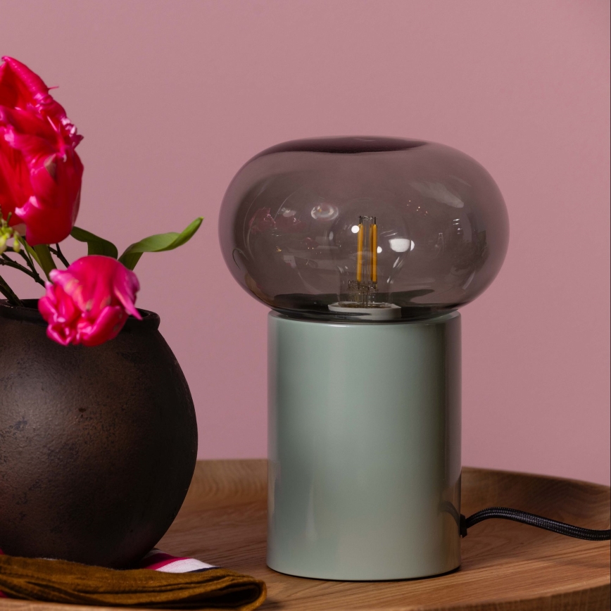 Brilliant - Bordslampa KNUT 1xE27/25W/230V grön/genomskinlig
