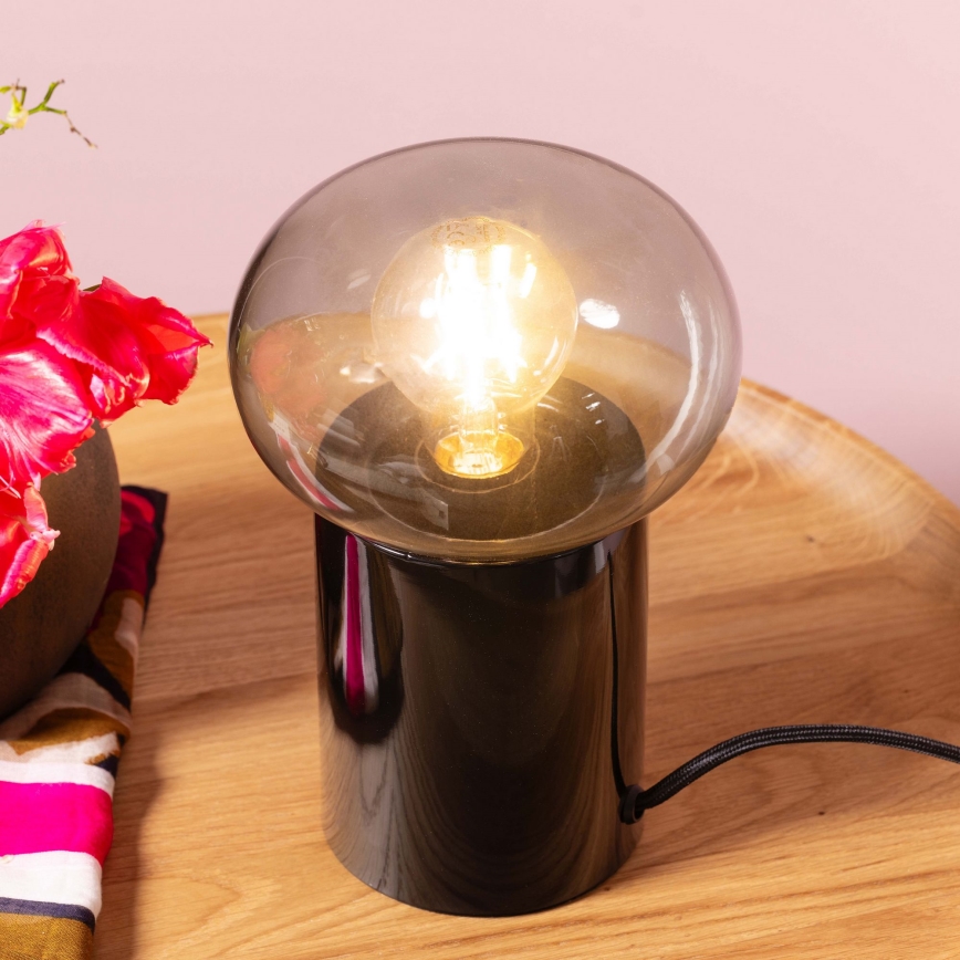 Brilliant - Bordslampa KNUT 1xE27/25W/230V svart/genomskinlig