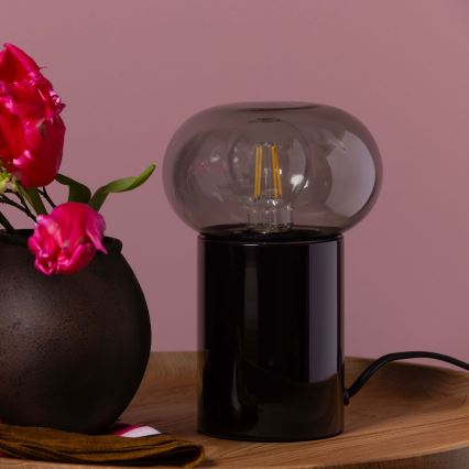 Brilliant - Bordslampa KNUT 1xE27/25W/230V svart/genomskinlig