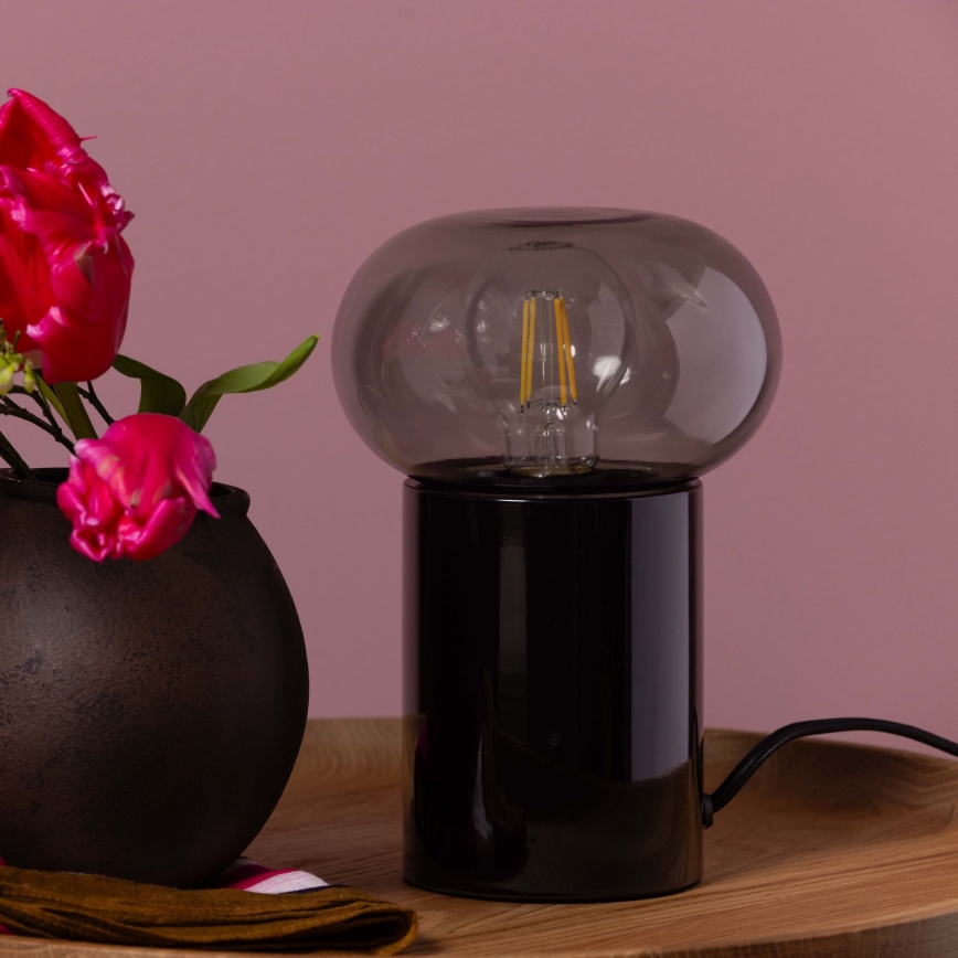 Brilliant - Bordslampa KNUT 1xE27/25W/230V svart/genomskinlig