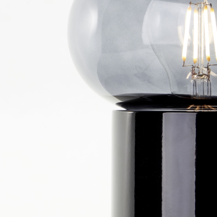Brilliant - Bordslampa KNUT 1xE27/25W/230V svart/genomskinlig