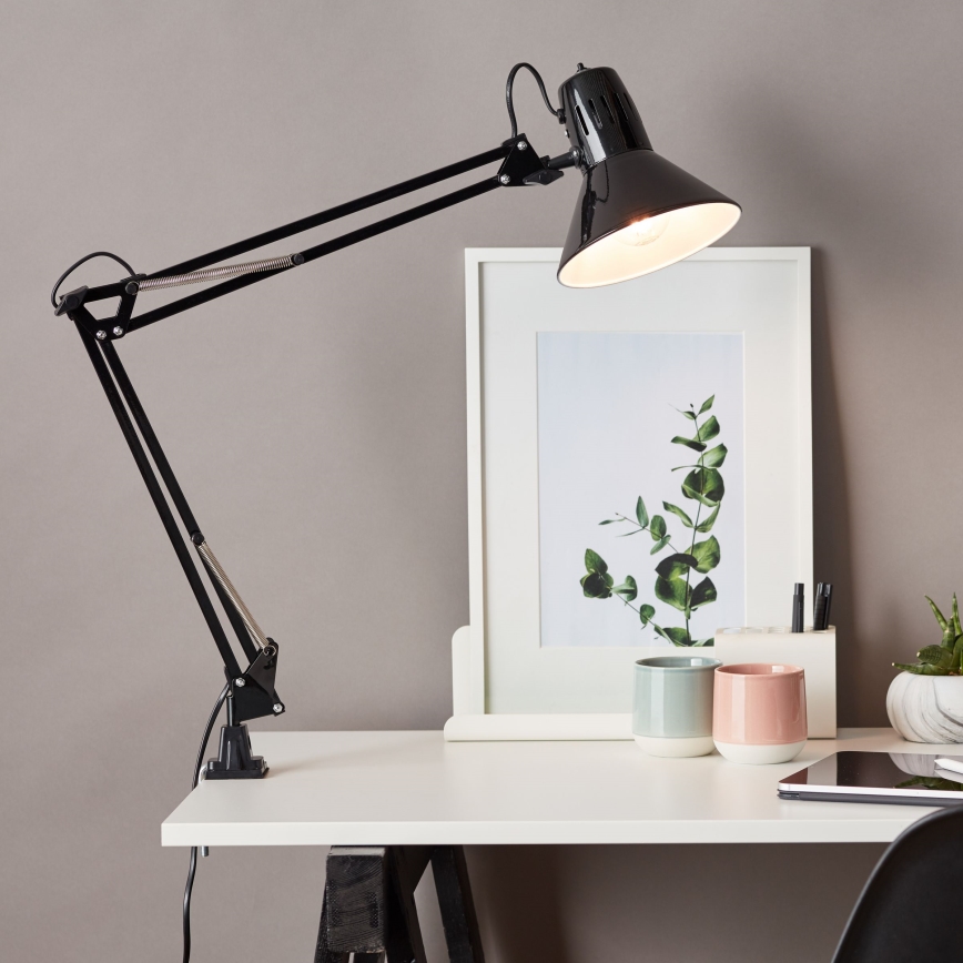 Brilliant - Bordslampa med klämma HOBBY 1xE27/40W/230V svart