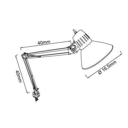Brilliant - Bordslampa med klämma HOBBY 1xE27/40W/230V vit
