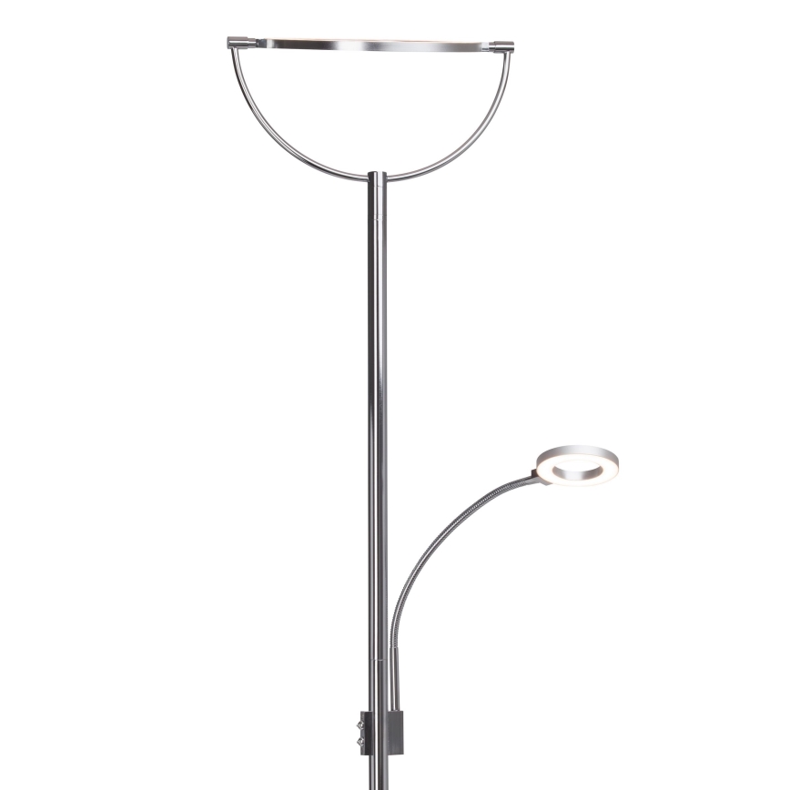 Brilliant - Dimbar LED-golvlampa DEMIAN 2xLED/12W/230V blank krom